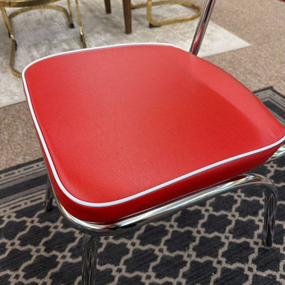 Retro Red Leatherette Dining Chair