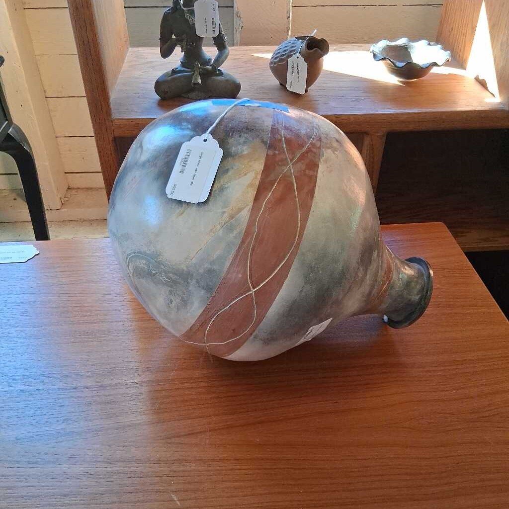 Large Silver Udu Drum – Handcrafted Ceramic Percussion Instrument