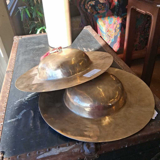 Tibetan Brass Cymbal Set with Case – Handcrafted Sound Bowl Percussion
