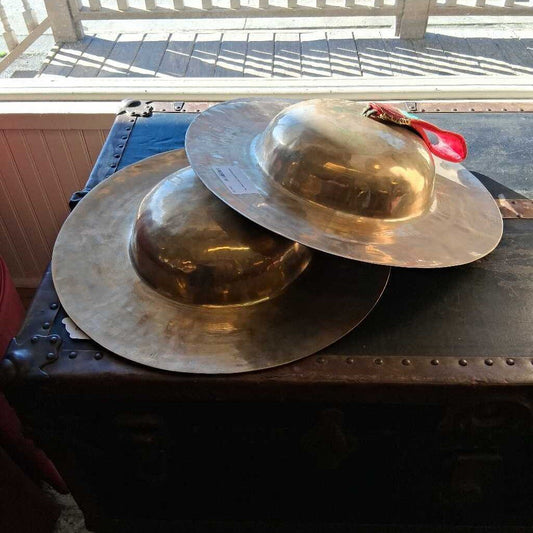 Tibetan Brass Cymbal Set with Case – Handcrafted Sound Bowl Percussion