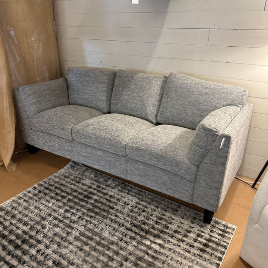 Light Gray Modern Sofa – Comfy Textured Upholstered Couch