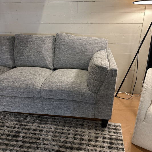 Light Gray Modern Sofa – Comfy Textured Upholstered Couch