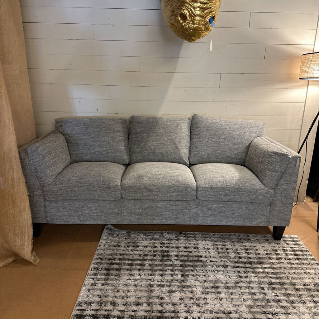 Light Gray Modern Sofa – Comfy Textured Upholstered Couch