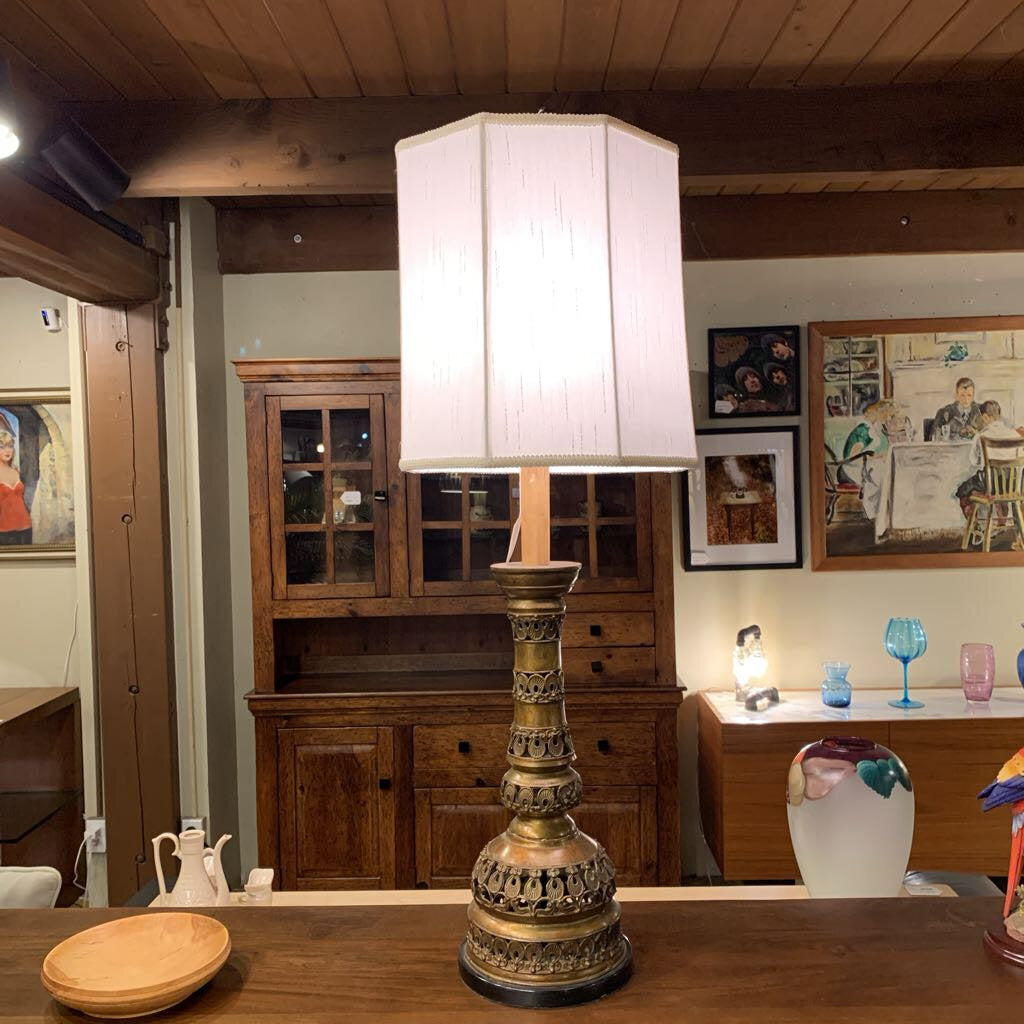 Ornate Brass Base Lamp