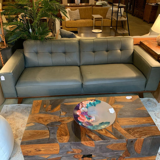 Odense Slate Leather Sofa