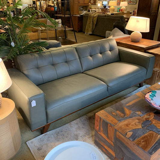 Odense Slate Leather Sofa