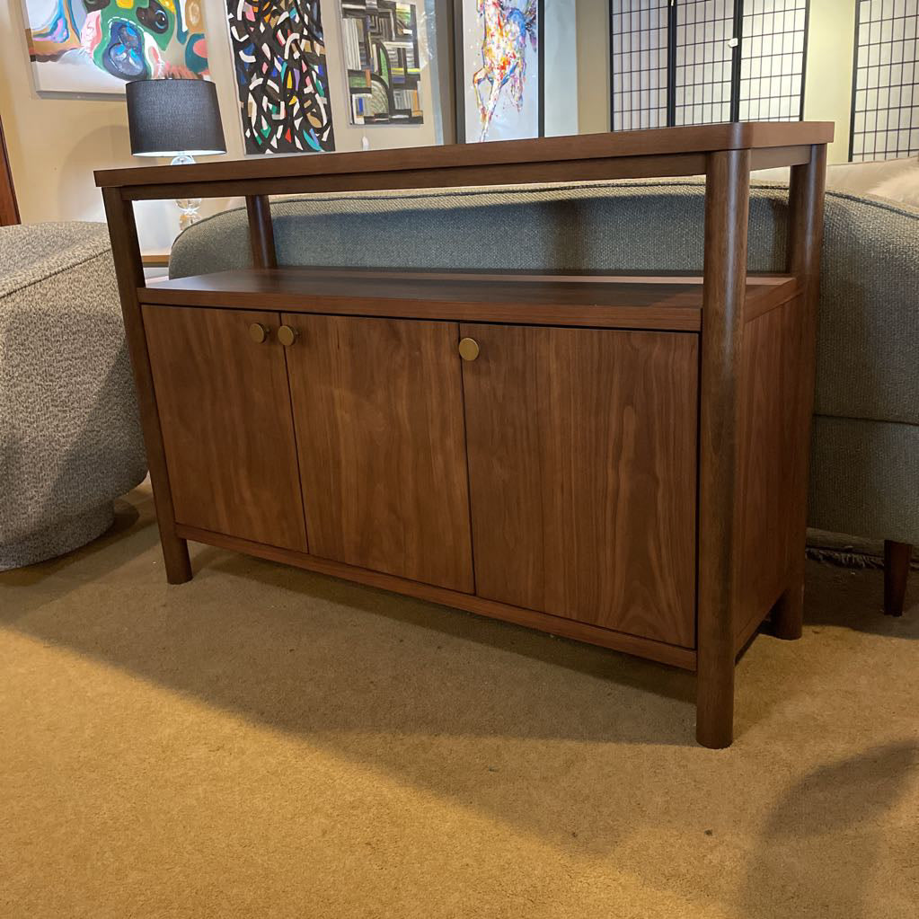Walnut Open Shelf Sideboard