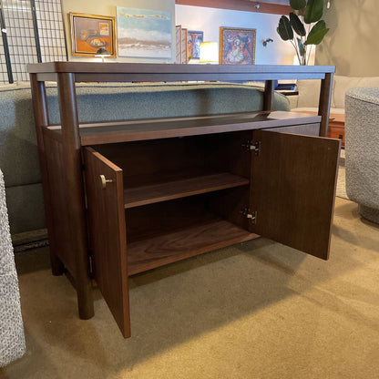 Walnut Open Shelf Sideboard