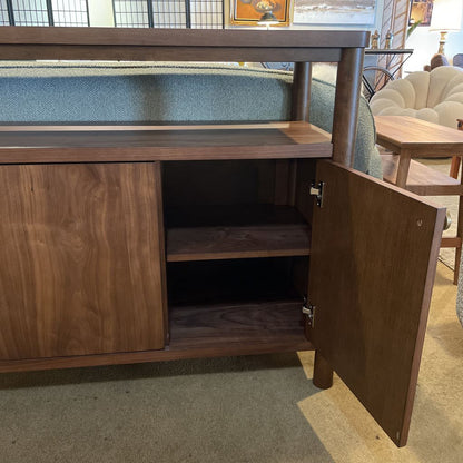 Walnut Open Shelf Sideboard