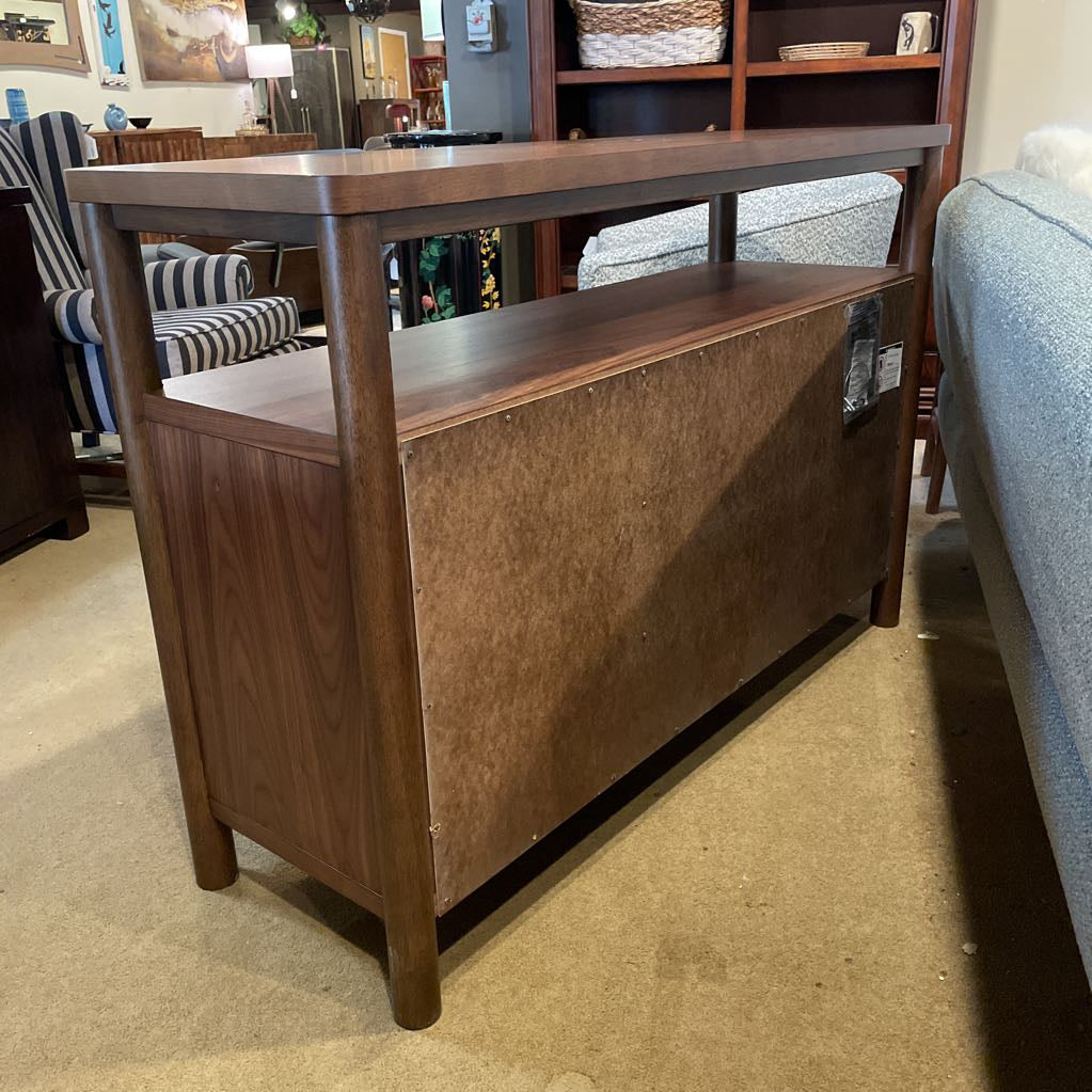 Walnut Open Shelf Sideboard