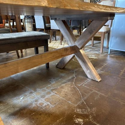 Solid wood dining table
