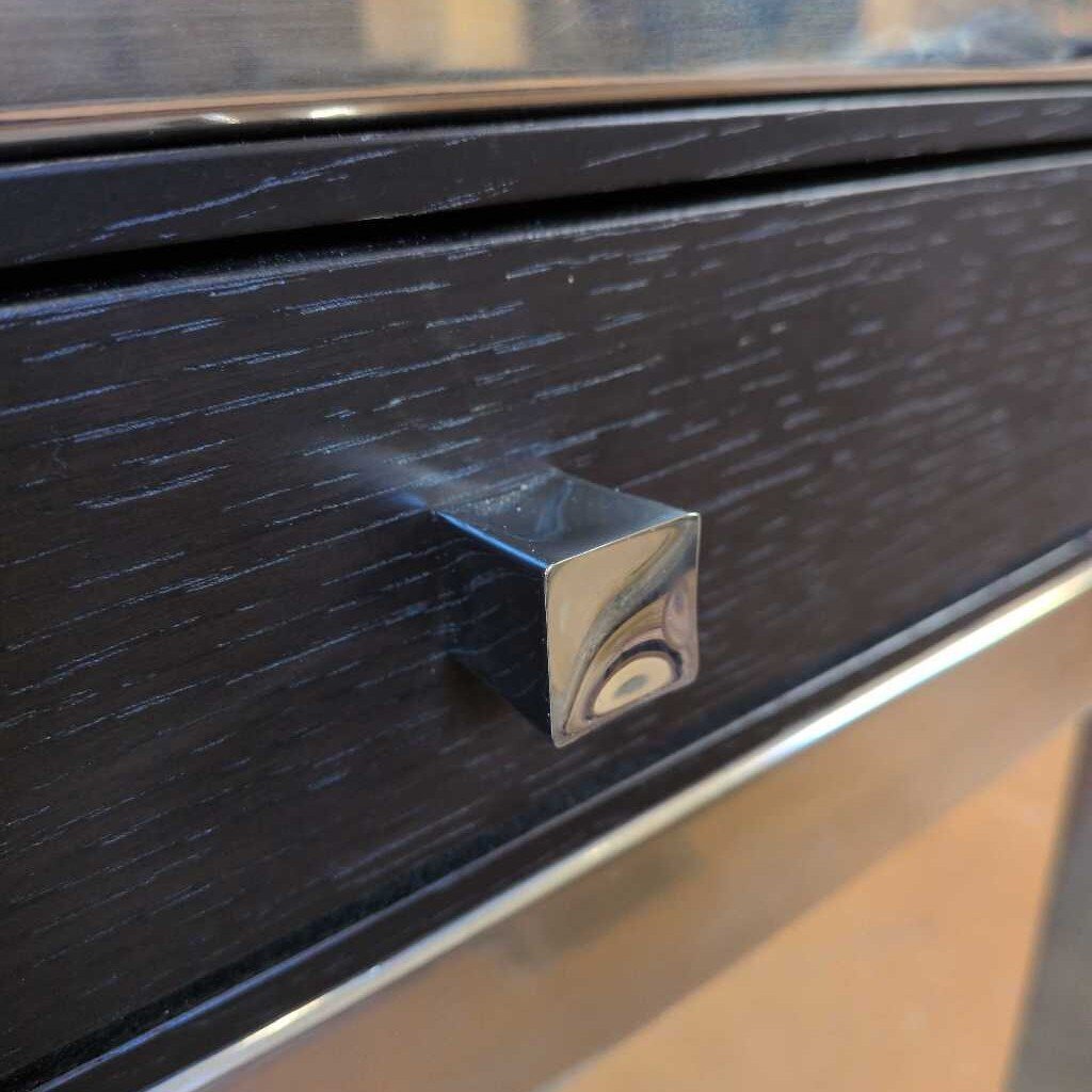 large steel and glass desk