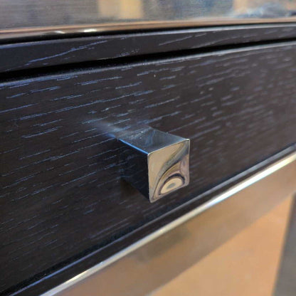 large steel and glass desk