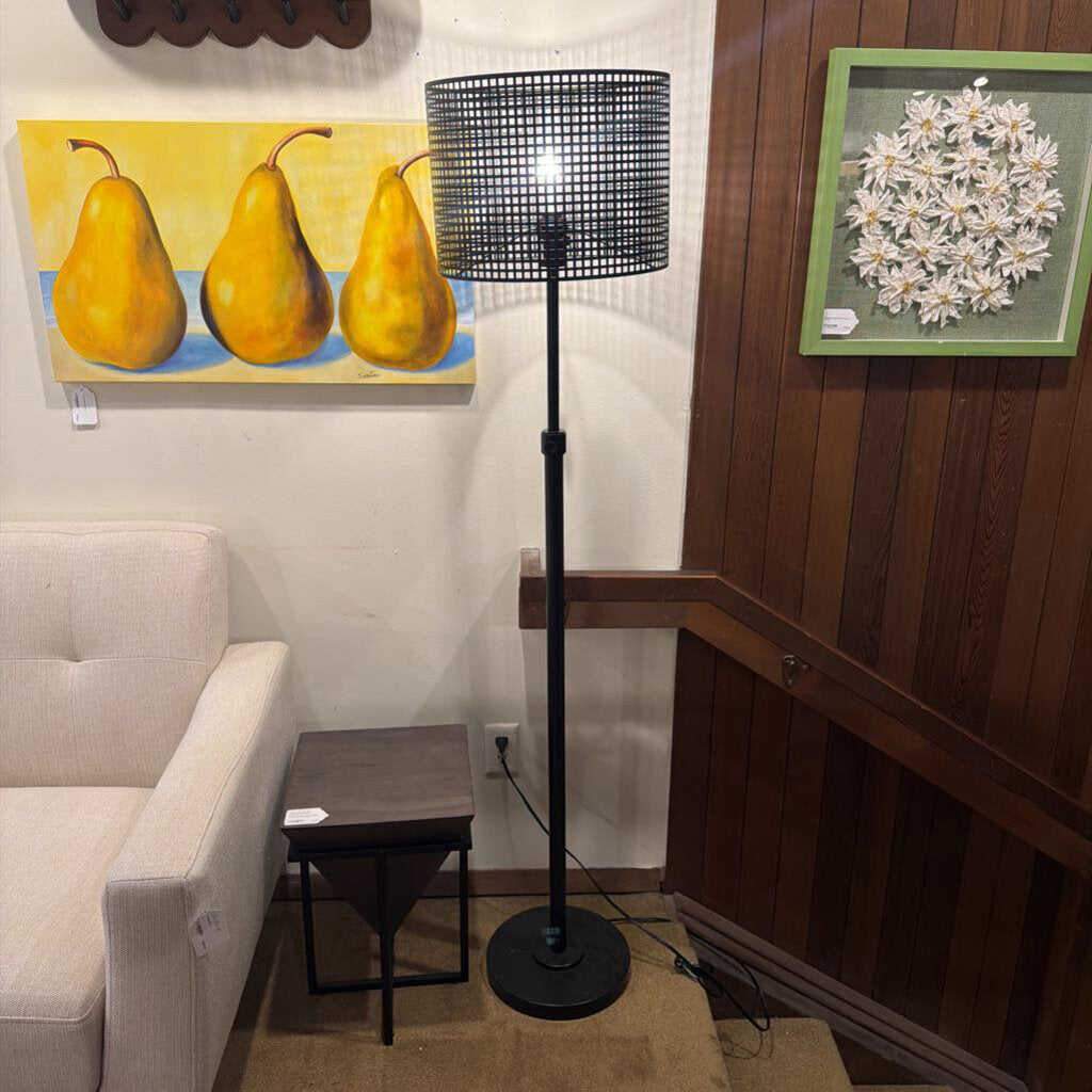 Black Metal Floor Lamp w/ Metal Shade