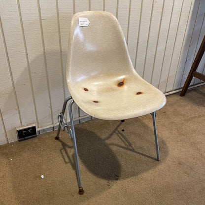 Herman Miller White Fiberglass Side Chair AS IS