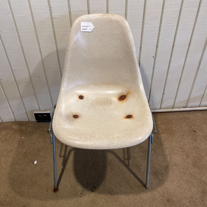 Herman Miller White Fiberglass Side Chair AS IS