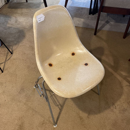 Herman Miller White Fiberglass Side Chair AS IS
