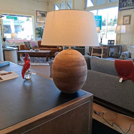 Large Mango Wood Table Lamp