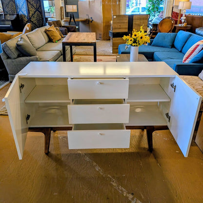 West Elm Gloss White 2 Door 3 Drawer Buffet