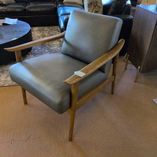 West Elm Leather MC Armchair