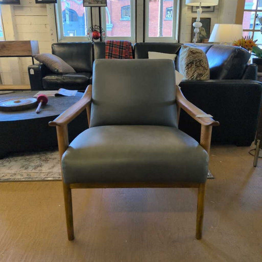 West Elm Leather MC Armchair