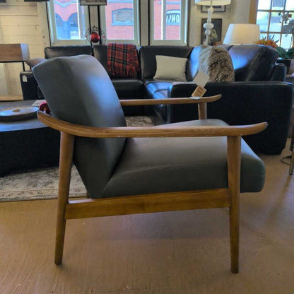 West Elm Leather MC Armchair