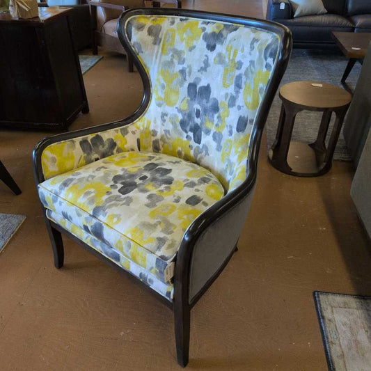 Bassett Yellow & Grey Accent Chair