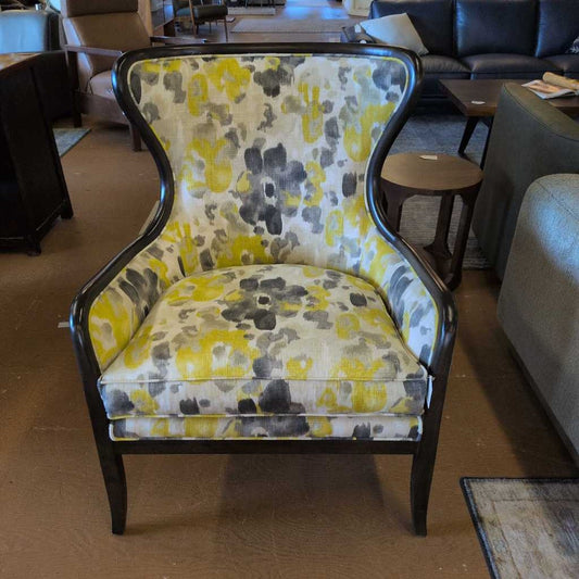 Bassett Yellow & Grey Accent Chair