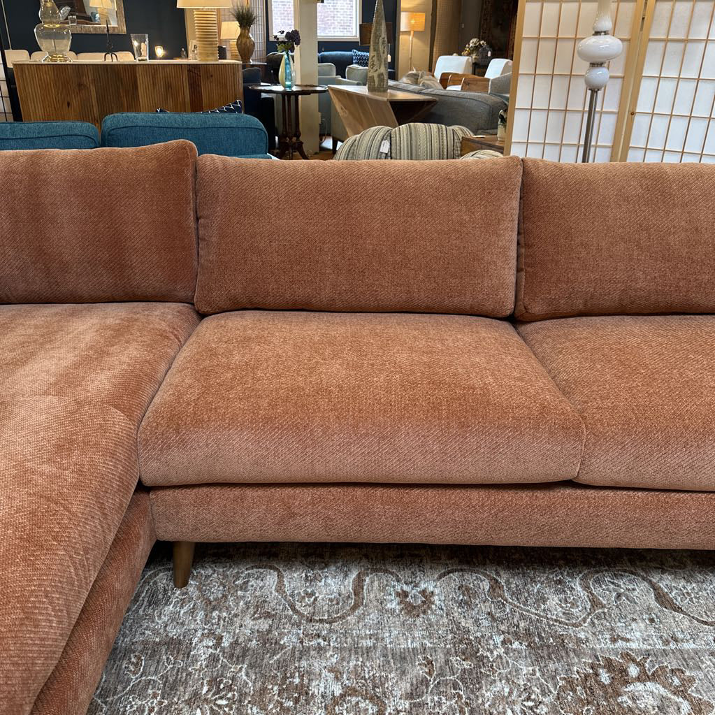 Donna Orange LAF Chaise Sectional U SECTIONALS LAF