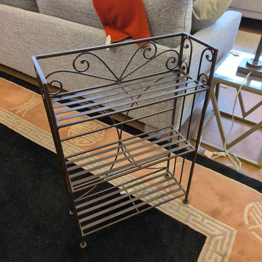 Dark Brown Cast Iron Small Bookshelf