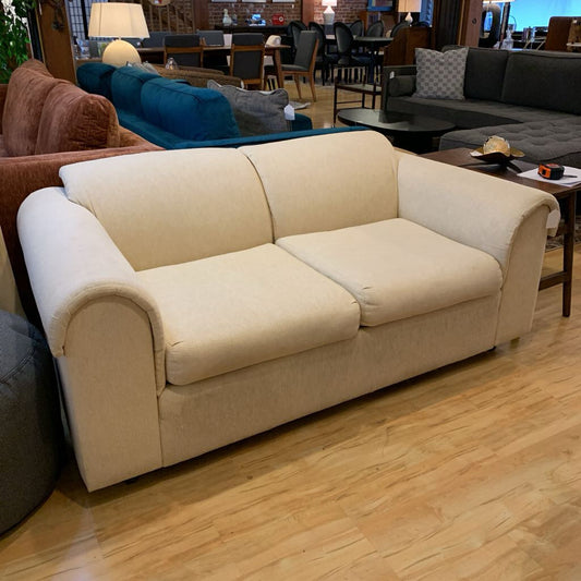Cream Curved Arm Loveseat