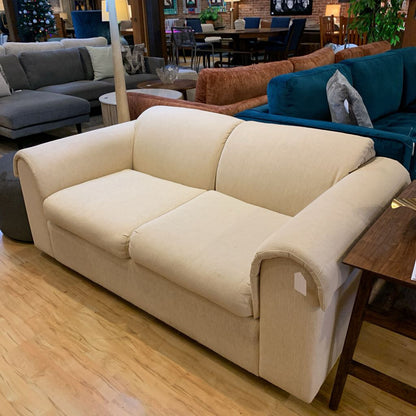 Cream Curved Arm Loveseat