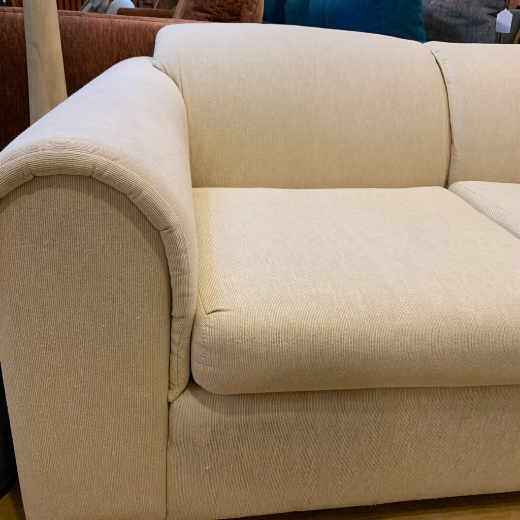 Cream Curved Arm Loveseat