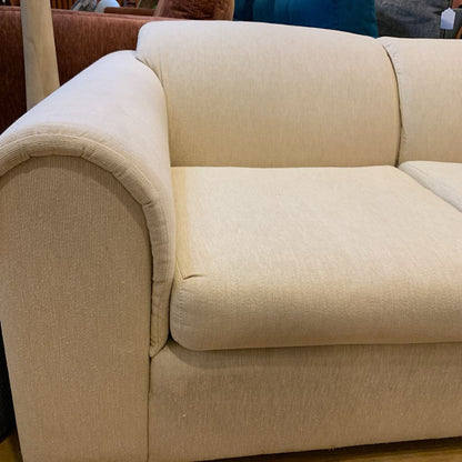 Cream Curved Arm Loveseat