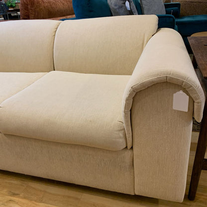Cream Curved Arm Loveseat