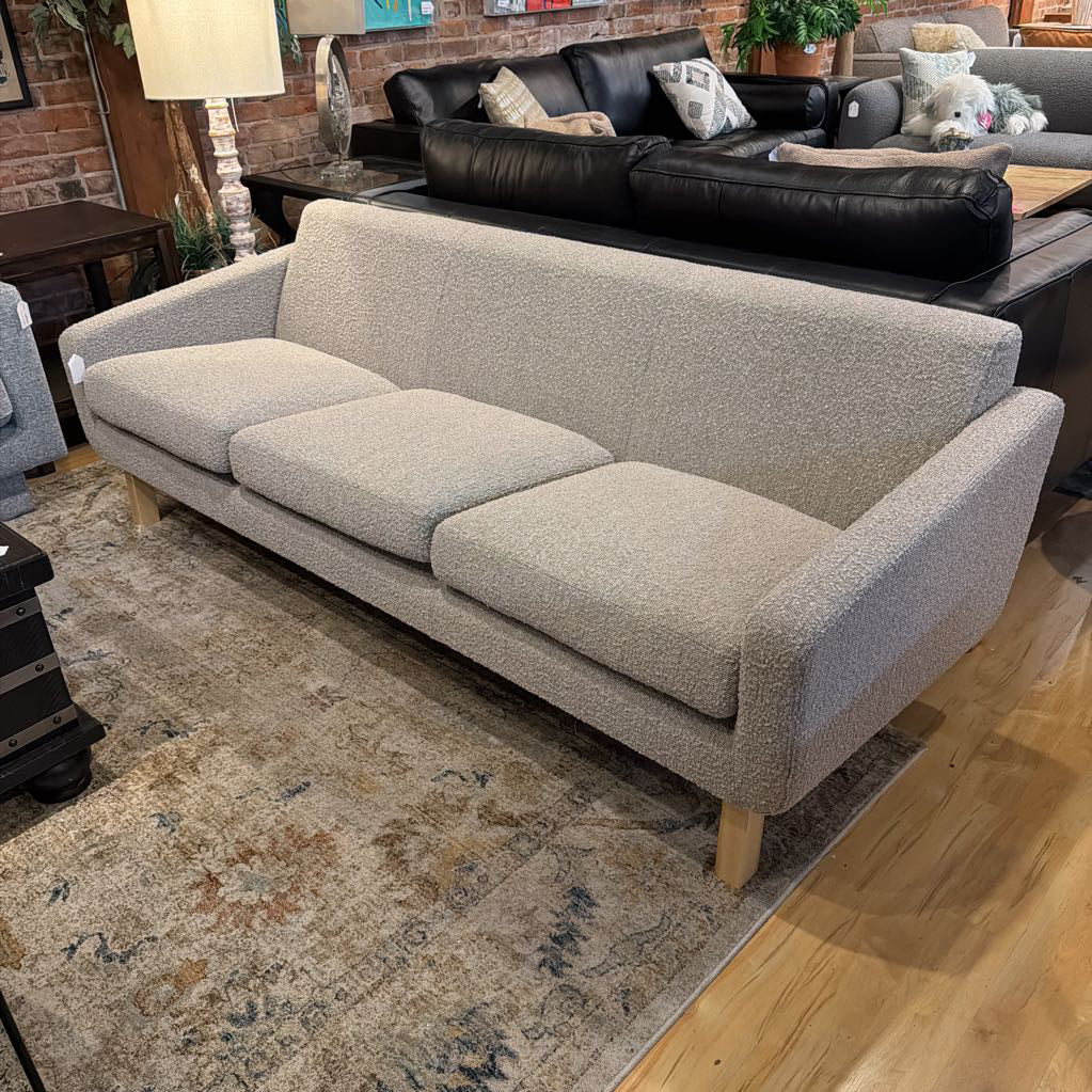 Kardiel Grey Boucle Platform Sofa