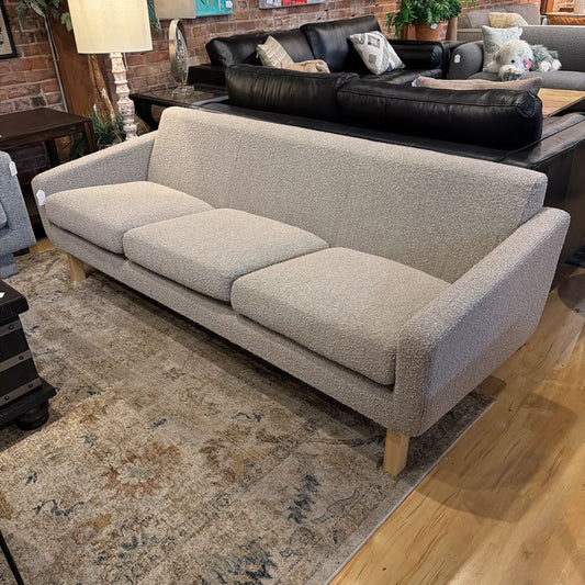 Kardiel Grey Boucle Platform Sofa