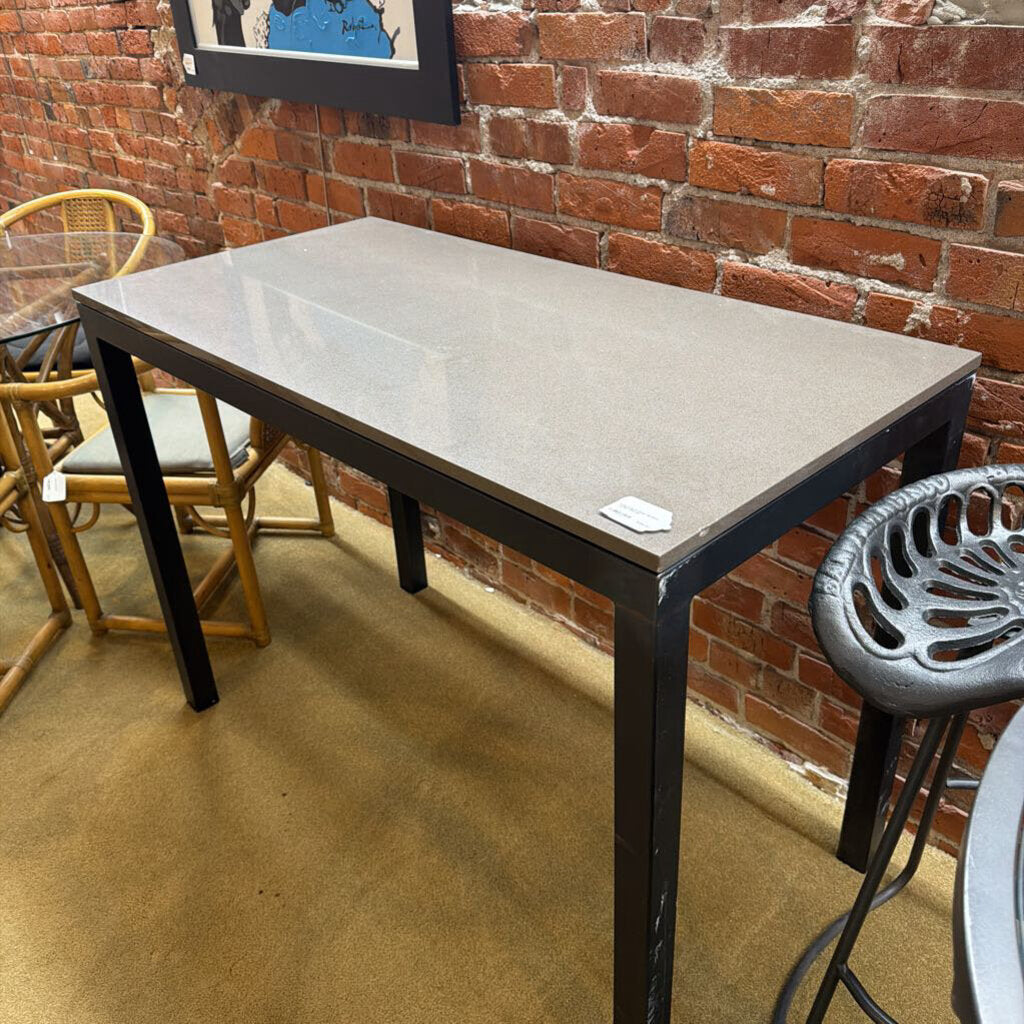 Room & Board Stone Top Metal Leg Bar Table