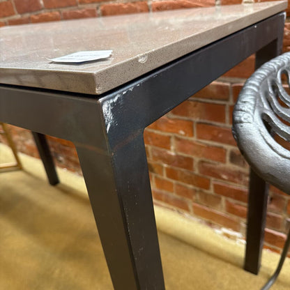 Room & Board Stone Top Metal Leg Bar Table