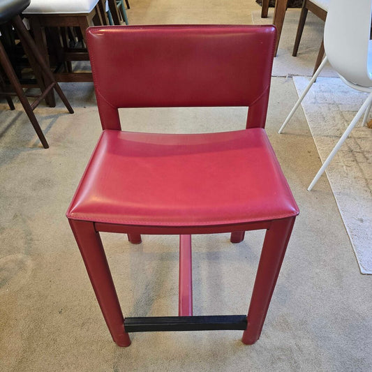 Red leather bar stool 