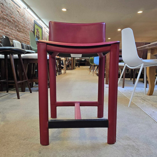 Red leather bar stool 