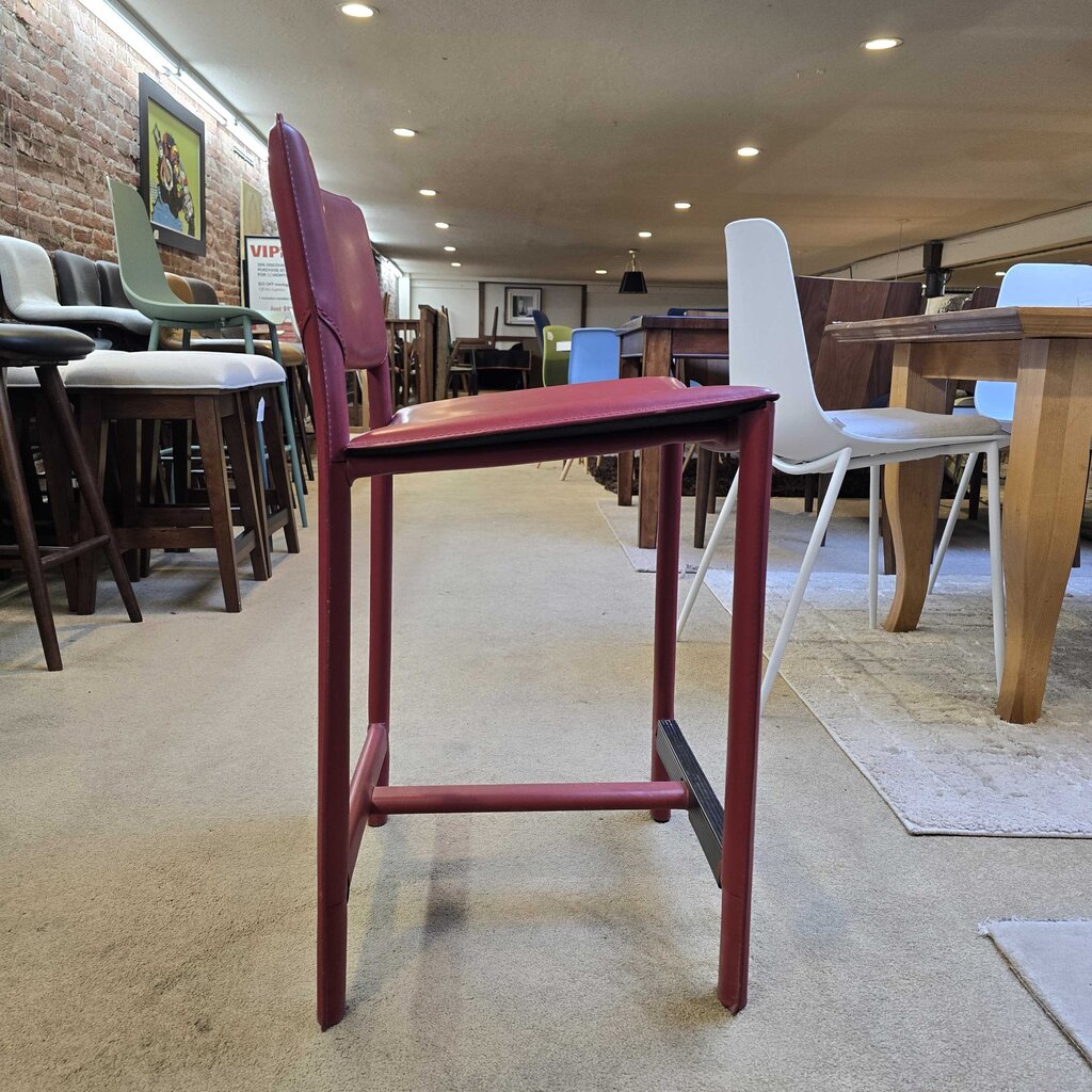 Red leather bar stool 