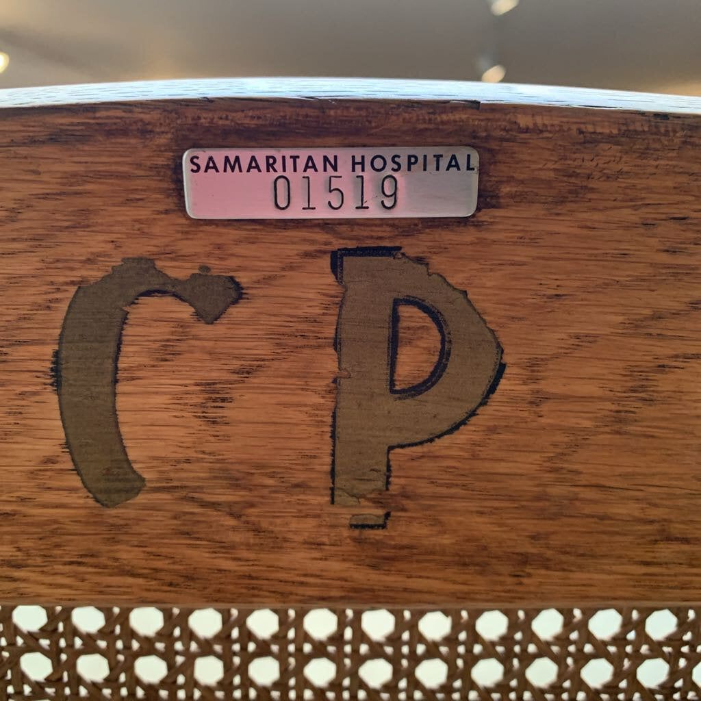 Vintage Wood & Rattan Wheelchair