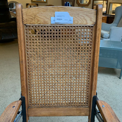 Vintage Wood & Rattan Wheelchair