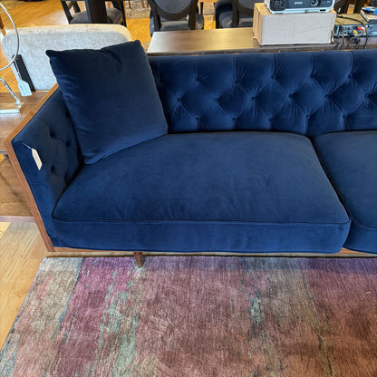 Kardiel Woodrow Blue Velvet Tufted Sofa