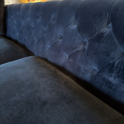 Kardiel Woodrow Blue Velvet Tufted Sofa