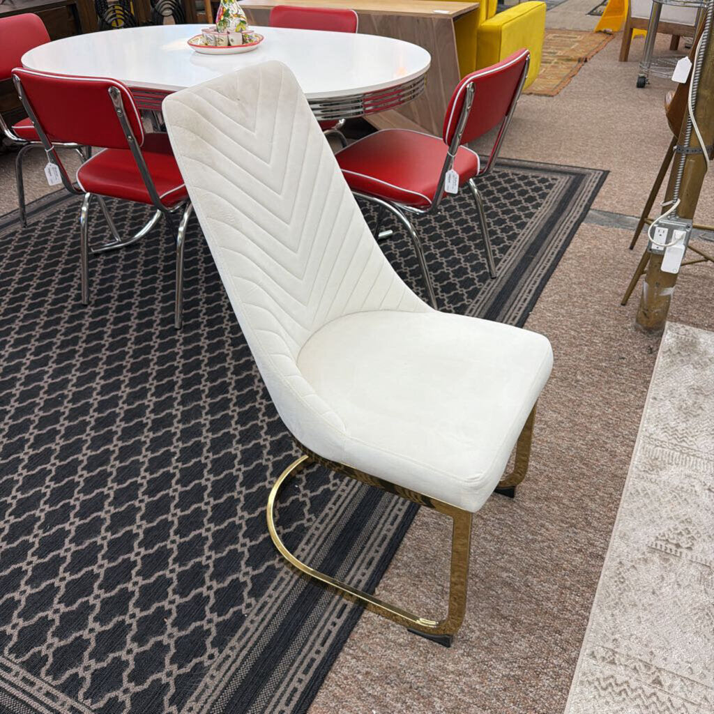 Cream Velvet Dining Chair