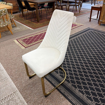 Cream Velvet Dining Chair