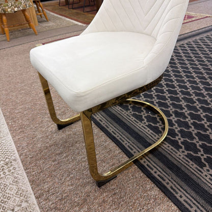 Cream Velvet Dining Chair
