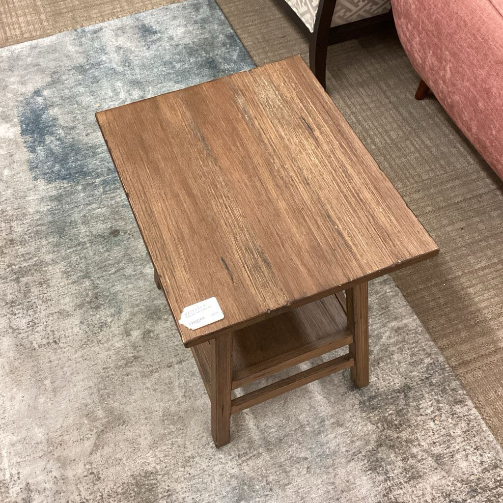 Rustic Side Table w/Shelf